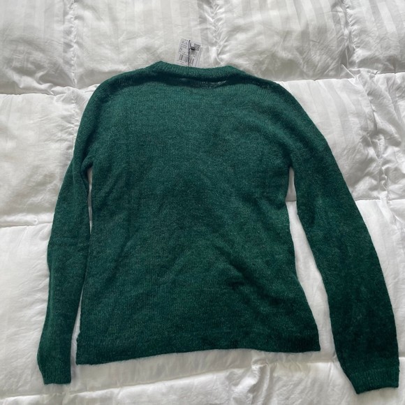 NWT MANGO Green Fuzzy Knit Lightweight Sweater womens M - Picture 6 of 7